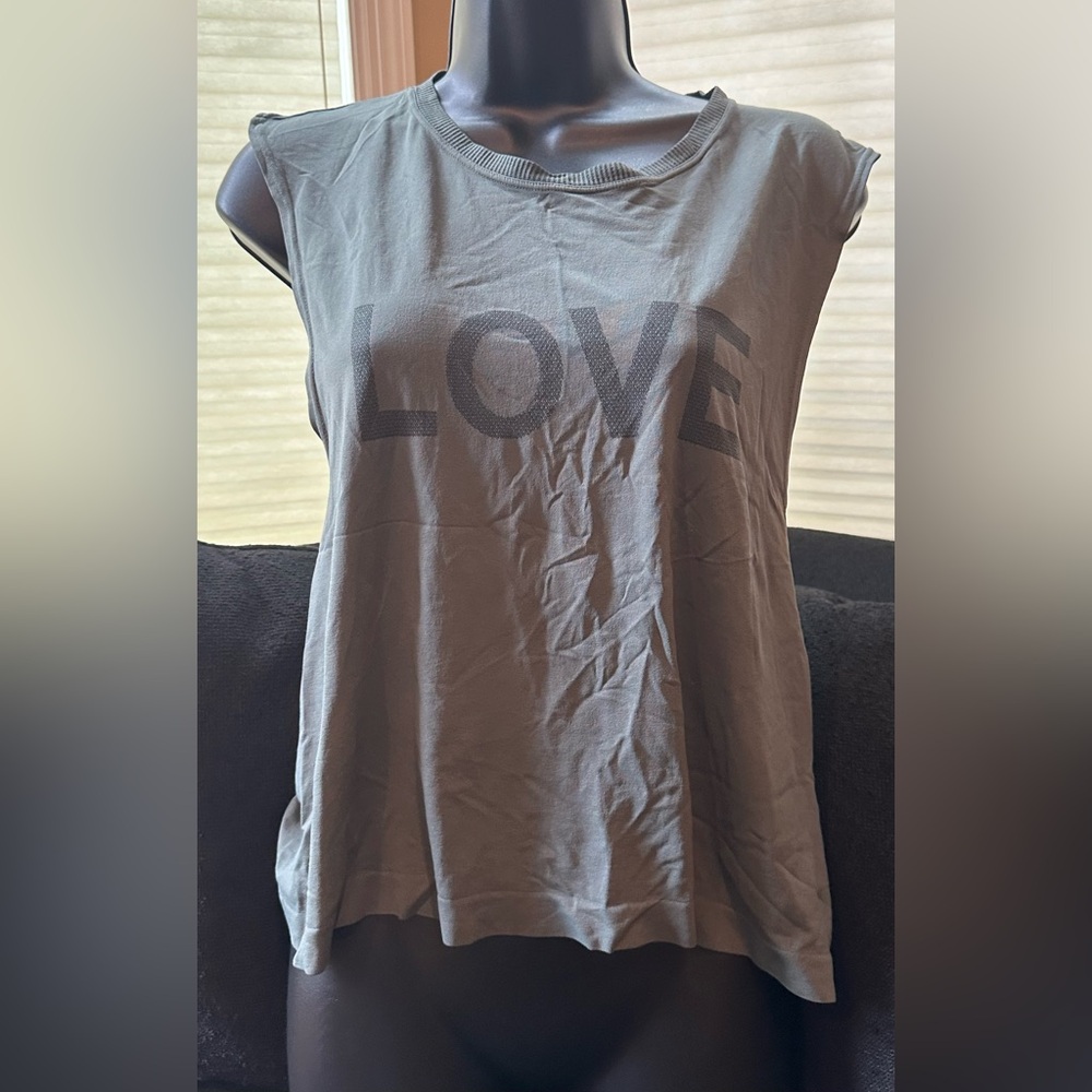 Spiritual Gangster dark olive 'LOVE' tank top